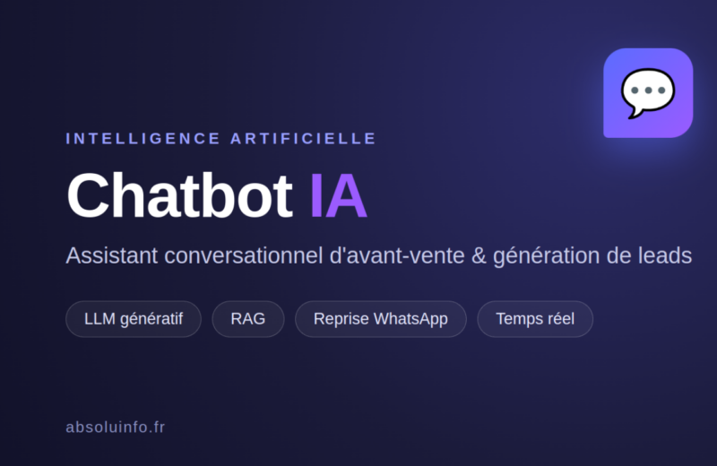 Chatbot IA d'avant-vente AbsoluInfo